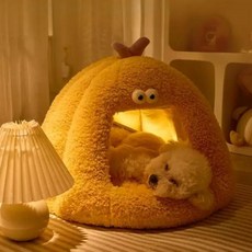애완동물 하우스 개집 고양이집 강아지집 중소형견 사계절 따뜻한 집, 1개, 프로 고급 바니퍼 그린