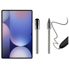 갤럭시탭 S10 플러스 울트라 호환 S펜슬 메탈 펜촉 티타늄 반영구 초슬림 펜심 케이스나라 S10+ Ultra, 1개, 실버(둥근펜촉+세모펜촉)