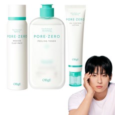 오브제 포어 제로 필링 토너 310ml + 오일 컨트롤 로션 70ml + 클레이팩 100ml 기초 3종 세트, 1세트
