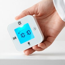 이케아 디지털 멀티 미니탁상시계 4가지기능(온도계 알람 타이머), 레드
