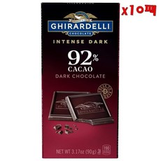 Ghirardelli Intense Dark 92% Cacao 기라델리 인텐스 다크 92% 카카오 초콜릿 3.17oz(90g) 10팩, 90g, 10개