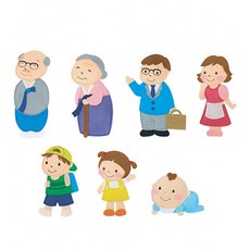 교육자료 펠트 모형-우리 가족 7종