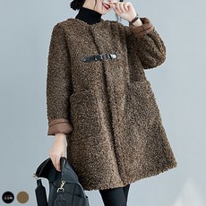 라이폼 여성 양털 코트 라운드 뽀글이 여자코트 오버핏 빅사이즈 가을 겨울 아우터