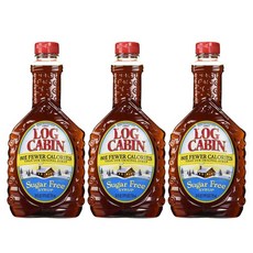 Log Cabin Sugar Free Syrup 로그 캐빈 슈가 프리 시럽 24oz (710ml), 710ml, 3개