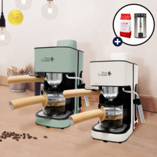가정용 커피머신 반자동 원두 자동 머신기+원두그라인더+고급원두, 머신기(크림화이트)+원두그라인더+고급원두