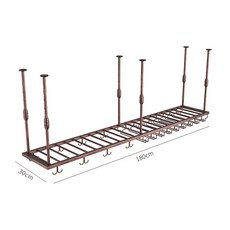 와인잔보관함 와인잔 렉 블랙 꽂이 거치대 바 보관, B타입길이180cmx너비30cm 고동색, 1개