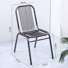 하이팩의자 스텐 가정용 손잡이가 없다 호외 신형 심플리 세븐체어, T06-블랙티타늄 색두꺼운 보강한 튜브의자옛날
