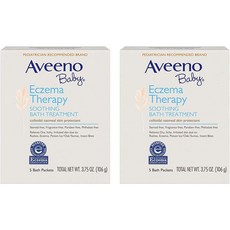 Aveeno Baby 아비노 베이비 Eczema Therapy 엑지마 테라피 수딩 바스 트리트먼트 5회용 Soothing Bath Treatment 2개, 1개