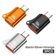 Crouch USB C OTG 어댑터 고속 데이터 전송 3 0 암에서 타입 수 변환기 노트북 삼성용 커넥터 10G, [08] 3PCS Mixed, 08 3PCS Mixed, 1개