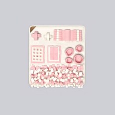 노즈워크담요 킁킁백 강아지 간식트랩 지능개발 생일선물 운동 분리불안 푸드클립 매트 코박고 피트니스 놀이기구 냥품멍품 소형견 중형견 어려운 돌돌이 오뚜기 놀이터 퍼즐 플레이북 훈련, 핑크