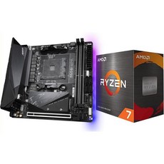 마이크로 센터 AMD Ryzen 75700X 8코어 16스레드 잠금 해제 데스크톱 프로세서 번들GIGAB 포함YTE B550I AORUS PROAX 마더보드, AMD Ryzen 7 5700X + Gigabyte B - 라이젠75700x