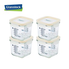 글라스락 글라스락베이비 눈금이유식용기 큰용량 사면결착캡 270ml_4조