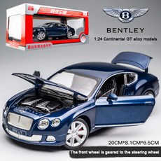 해외직구 KIDAMI 1:24 Bentley Continental GT 합금 시뮬레이션 카 모델 컬렉션 장식 카 모델 아동, Blue