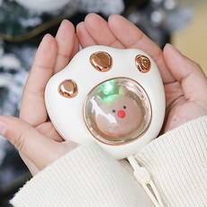 충전식 손난로 고양이 캐릭터 휴대용 USB 손난로, 그린, 그린