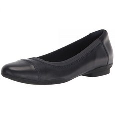Clarks 여성용 사라 발레 플랫 네이비 가죽