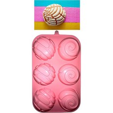 Generic 카스텔라 틀 베이커리 빵틀 콘차 몰드 판 둘세 달콤한 멕시코 빵 식품 등급 실리콘 베이킹 사탕 비누 양초 만들기 분홍색 Q1293434, 1개