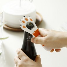귀여운 동물 발바닥 오프너 뒷면 자석처리 스테인레스 병따개 병뚜껑따개, 04_브라운, 1개