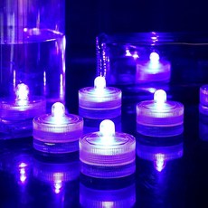 방수 수중 LED 티 라이트 촛불 조명 결혼식 분수 꽃병 욕조 어항 방수 로트당 12 개, Purple Blue, 08 Purple Blue, 12개