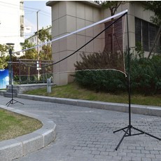 배드민턴네트 훈련 배드민턴망사 받침대휴대용 식이동 프레임망 61미터길이 접이식 실외 지지대, T12-단식 5미터 1그물선반(그물걸이-네트-꾸러미)획