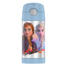 푸고 써모스 펀테이너 빨대컵 대용량 355ml - 겨울왕국연블루, 푸고겨울왕국연블루