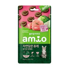 풀무원아미오 건강생활 자연담은 고양이 퓨레 10g, 참치 + 양배추 혼합맛, 5개