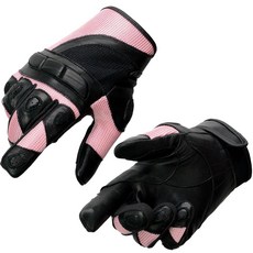 Milwaukee Leather SH802 여성용 블랙 가죽 및 메시 레이싱 오토바이 장갑 패딩 처리된 손가락 포함 - XL 핫템 잇템, X-Large, Pink