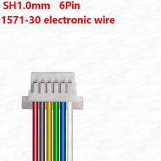 JST SH 1.0mm 피치 암 소켓 터미널 플러그 와이어 커넥터 SH 1mm 2 3 4 5 6 7 8 핀 10cm 28AWG 전자 와이어 케이블 10 개, 49) 6P - 100mm-Single head