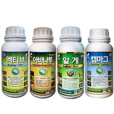 코리아아그로 비료 세트 _ 알게500ml 캡마그500ml 아바나투500ml 엑티브500ml 모든작물 약해 냉해 대사활성제 생리활성 비료 뿌리활착 모두싹 혼용 칼슘 마그네슘 영양제, 코리아아그로 비료세트(계량컵+ 장갑)