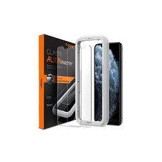 Spigen Align Master 유리 필름 iPhone 11 Pro iPhone XS iPhone X용 가이드 테두리있는 iPhone 11 Pro용 보호 필름 2매입, 1개