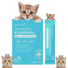 펫생각 고양이 전용 특허받은 유산균 면역력 프로바이오틱스 히알루론산 피부 콜라겐 장 건강 영양제, 무향무취, 면역력강화 피부/털개선 변비개선, 4개