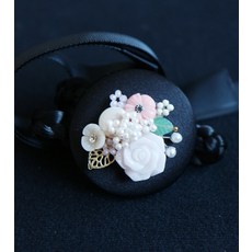 정원한복 한복소품 한복악세사리 배씨 족두리 어린이집 돌 백일 [이화장식배씨 검정]