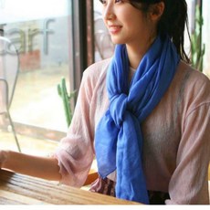 칼라 롱 잔주름 시스루스카프 얇은망사 봄가을용 시스루 롱 스카프 망사