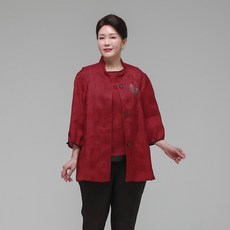 하랑한복 엄마옷 신상인견조끼 시원드리 레드