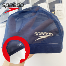 스피도 speedo 메쉬 수영모자 수모 메쉬캡 공용 일본, 네이비, 1개