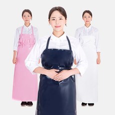 코스모스웨이 목걸이형 비고리 방수 앞치마, 대, 적색, 1개