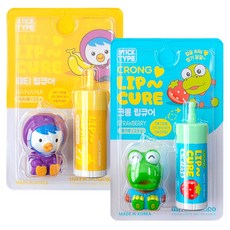 뽀로로 립밤(크롱 1개+패티 1개) 피규어 립큐어 유아립밤 입술보호제, 1개