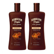 하와이안 트로픽 다크 태닝 선 케어 보습 코코넛 오일 Hawaiian Tropic Dark Tanning Oil 8ozs 236ml 2팩, 1개