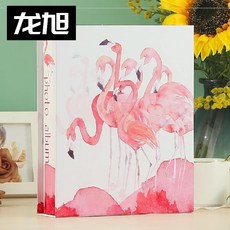 멜팅팟 책자다 동창 간단한 복장 초등 레노트 심플 빅 사진첩 구식의 꽂다 페이지 형식 독창적, 갑옷감 플라밍고 6인치 200 장