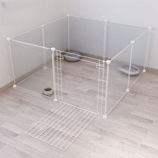 강아지 투명 울타리 캠핑 격리장 반려동물 소형 하우스 가드레일 멍타리 아크릴 펜스, 140x70x50cm(문없음), 1개