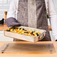 이케아그릇 콘시스 로스팅통 스테인리스 만능통 오븐 로스팅통 서빙밧드34x24cm, 1개