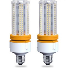 2팩 60W LED 옥수수 전구 7500루민 600W 교체 E26 시원한 일광 화이트 색상 실내 실외 건물 적용 2개1개 팩 - lumin