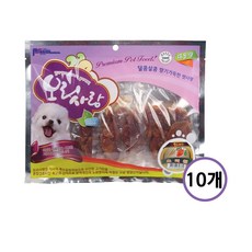 PS코리아 오리사랑 강아지 육포 사사미 대용량 애견 간식, 10개