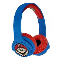 OTL Technologies JUNIOR Bluetooth 키즈 헤드폰 Super Mario (패딩 헤드 밴드 볼륨 제한 85dB 다채로운, 단일상품