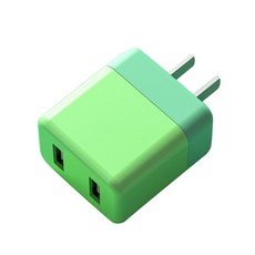 USB 벽 충전기 5V2A 듀얼 홀 충전기 듀얼 포트 빠른 충전기 플러그 큐브, 녹색,