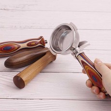 포터필터 58mm 바스켓 머신 금속 바닥리스 커피 원목, 상세 페이지 참고, A형 호두사양 M10