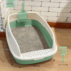 고양이 사분 고양이 화장실 오버사이즈 샌딩 방지 모래 오픈 고양이 똥통 전체 반밀폐 아기 고양이 용품, 색깔9, 1개