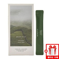 레시피앤코 녹차폭탄팩 녹탄팩 모공청소 저자극 깐달걀 팩 녹차꿀팩 1포, 녹탄팩 1매 + 자사로고 물티슈