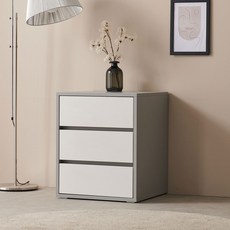 아임 서랍장 3단 500 (원목발 미포함), 크림화이트