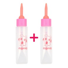 소동물 젖병 아기 햄스터 기니피그 토끼 다람쥐, 핑크 롱 + 핑크 롱, 1개