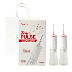 [쇼핑백증정] 동국제약 덴트릭스 소닉펄스 마사지 샷 구강세정기 워터치실 아쿠아픽 치석제거 스켈링, 2개